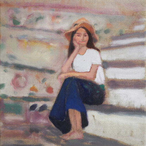 Mädchen auf der Treppe