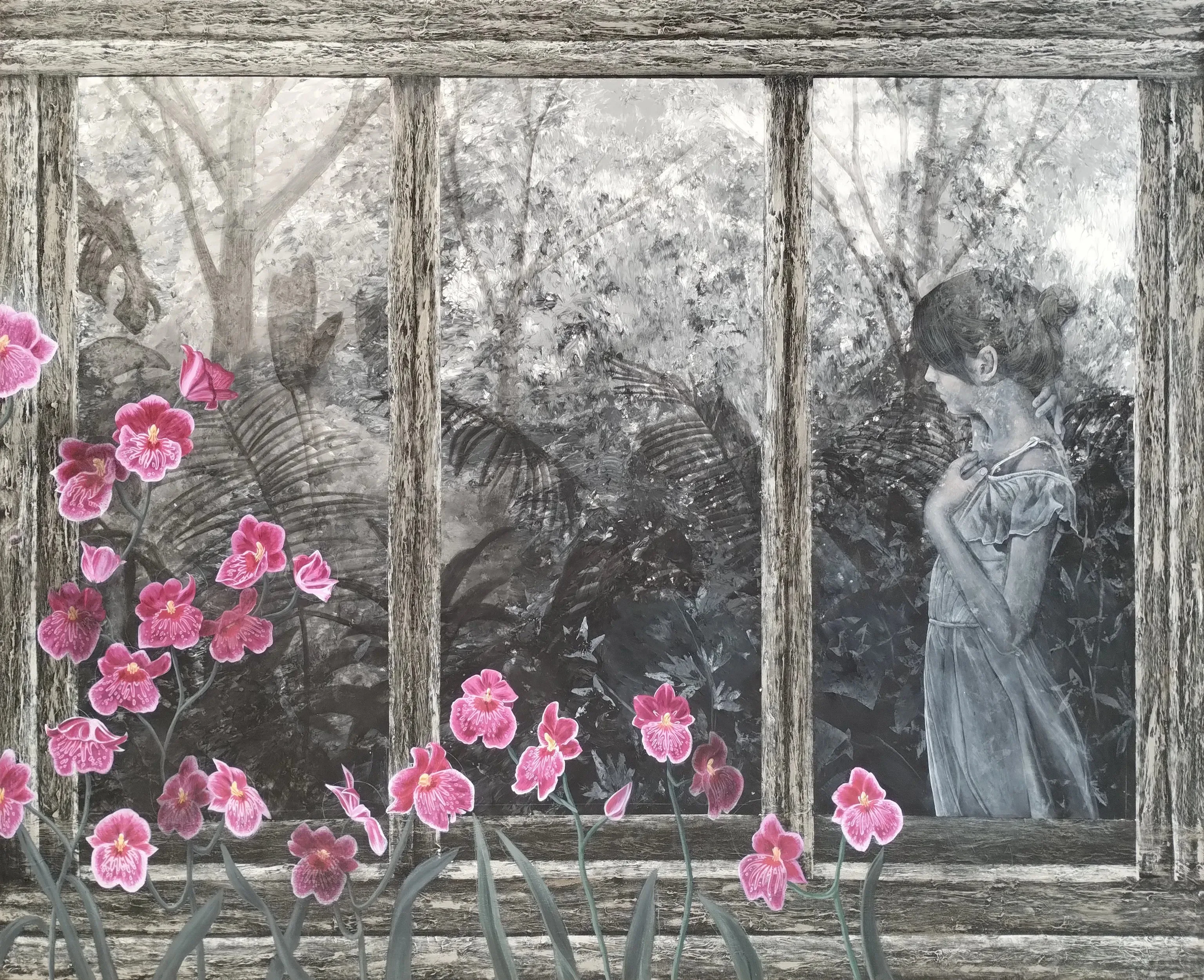 Luna and the red Orchids